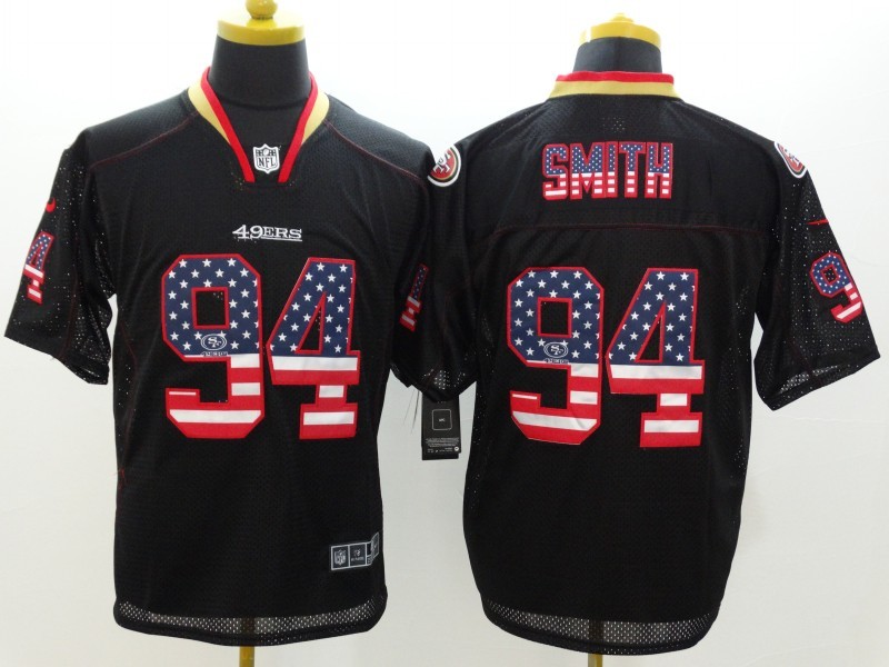 Men's San Francisco 49ers Justin Smith #94 Black Jersey